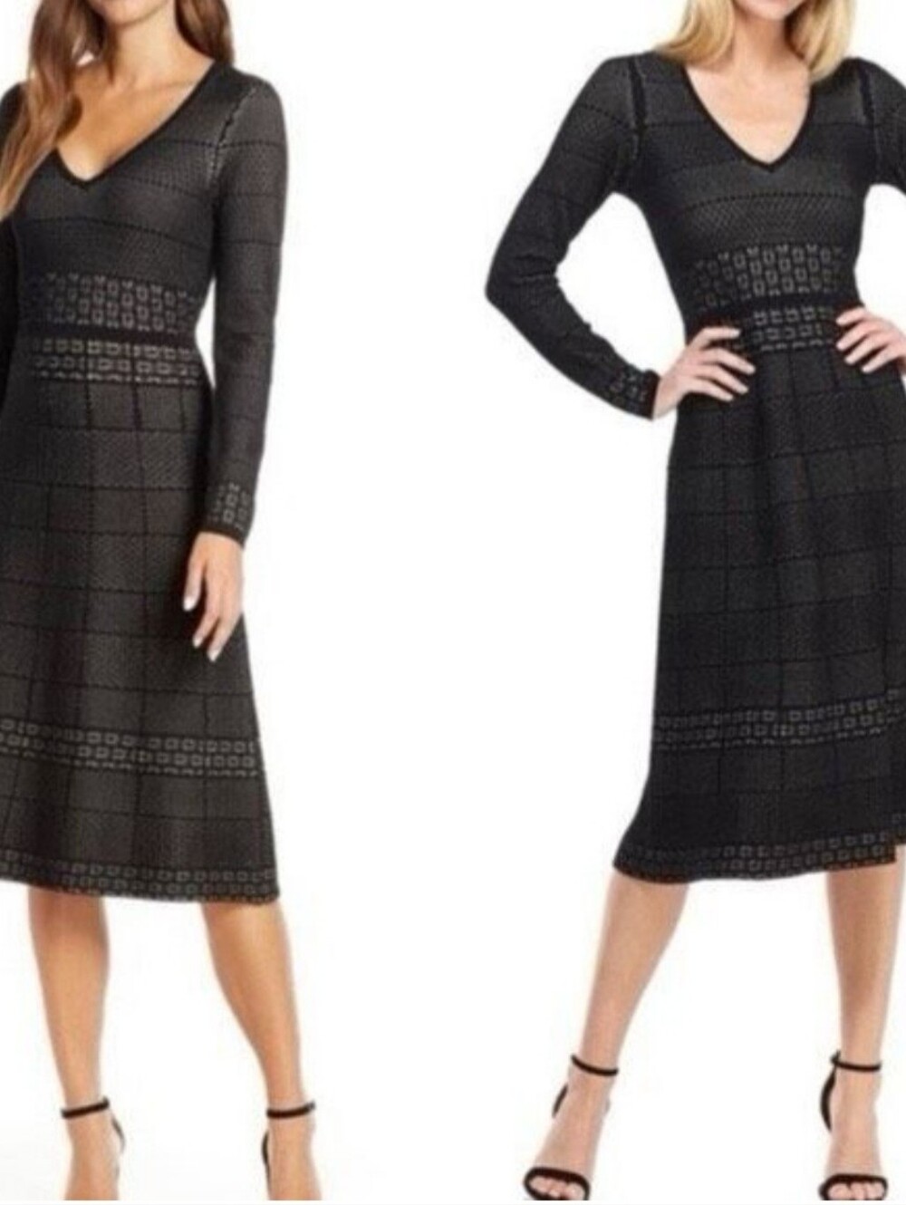 Gal Meets Glam Heidi Sweater Dress Black XS